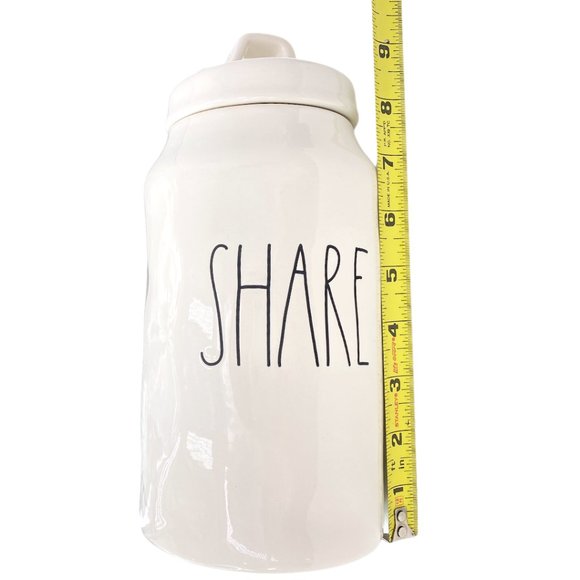 Rae Dunn SHARE CREAM & BLACK Ceramic Tall Share Canister LL NEW NO BOX - Picture 9 of 9